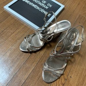Silver Metallic Open Toe Sandal